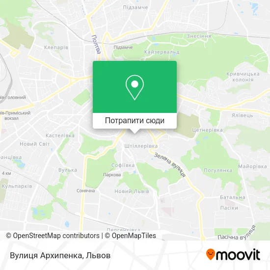 Карта Вулиця Архипенка