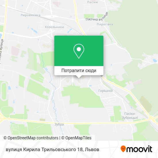 Карта вулиця Кирила Трильовського 18