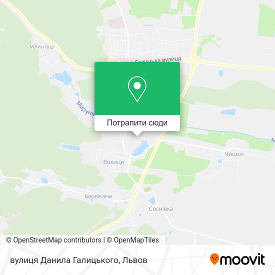 Карта вулиця Данила Галицького
