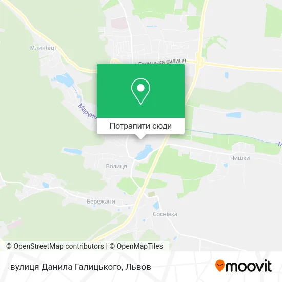 Карта вулиця Данила Галицького