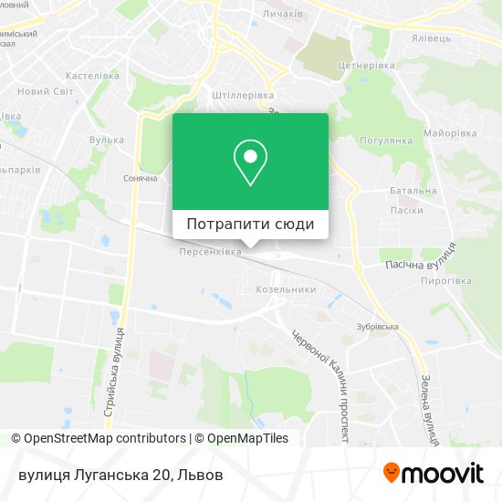 Карта вулиця Луганська 20
