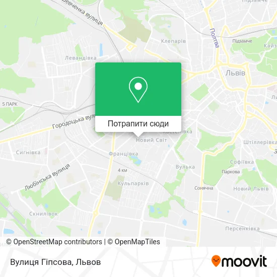 Карта Вулиця Гіпсова
