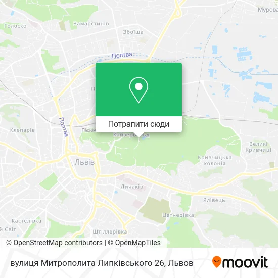 Карта вулиця Митрополита Липківського 26