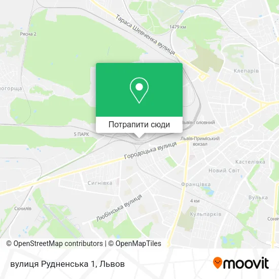Карта вулиця Рудненська 1