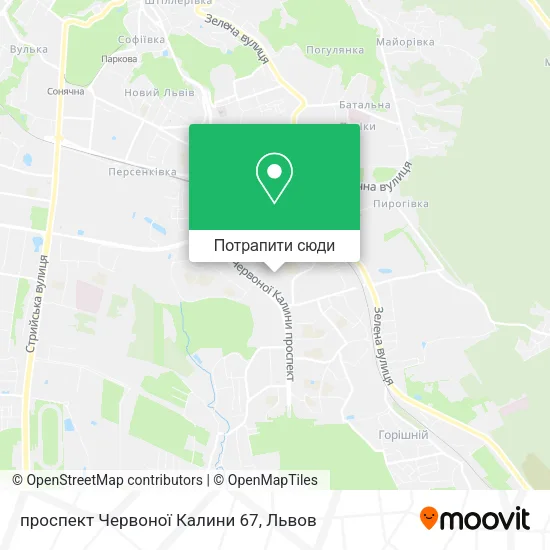 Карта проспект Червоної Калини 67