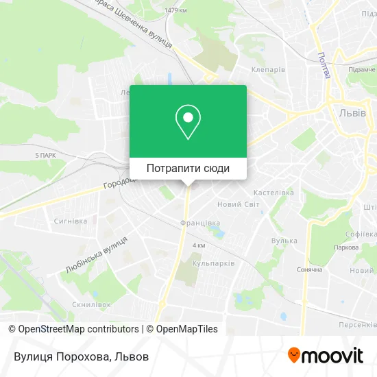 Карта Вулиця Порохова