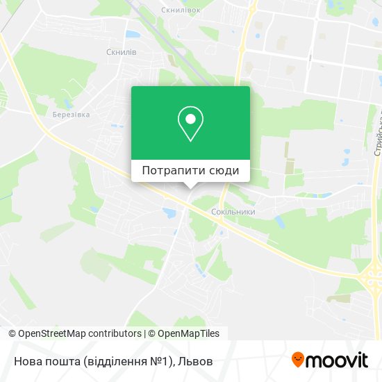 Карта Нова пошта (відділення №1)