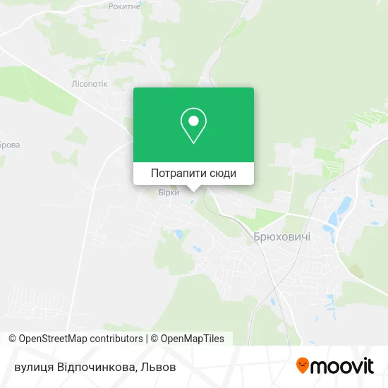 Карта вулиця Відпочинкова