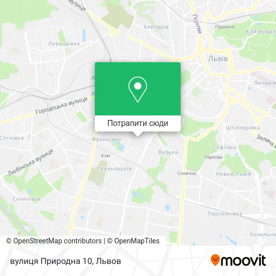 Карта вулиця Природна 10