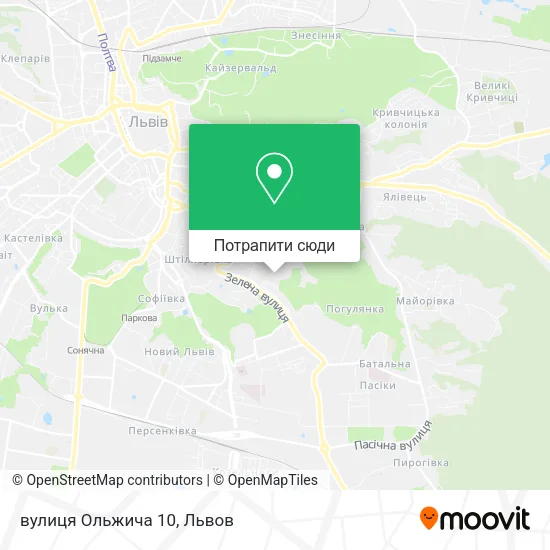 Карта вулиця Ольжича 10
