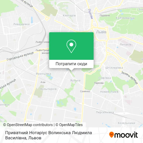 Карта Приватний Нотаріус Волинська Людмила Василівна
