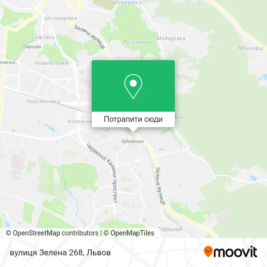 Карта вулиця Зелена 268