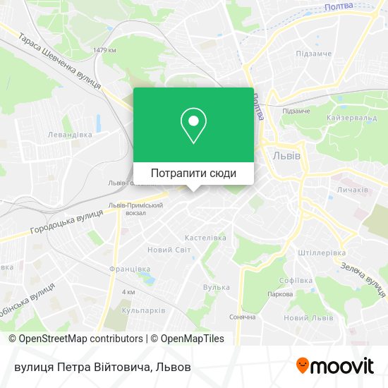 Карта вулиця Петра Війтовича