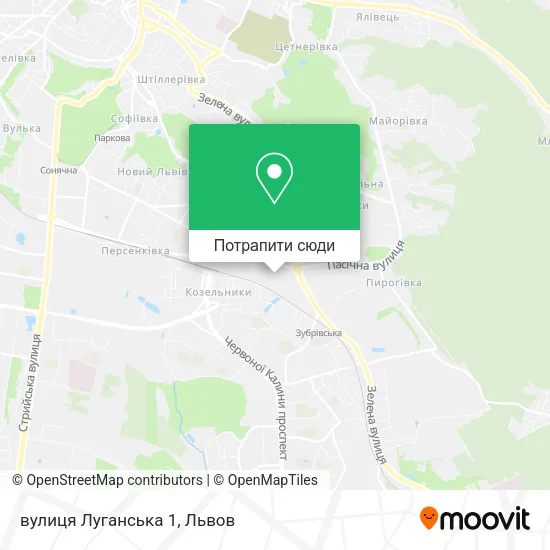 Карта вулиця Луганська 1