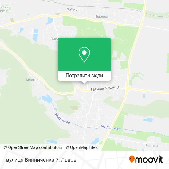 Карта вулиця Винниченка 7