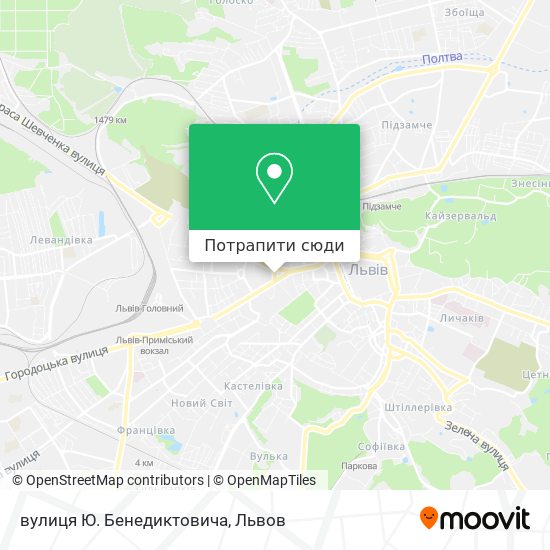 Карта вулиця Ю. Бенедиктовича