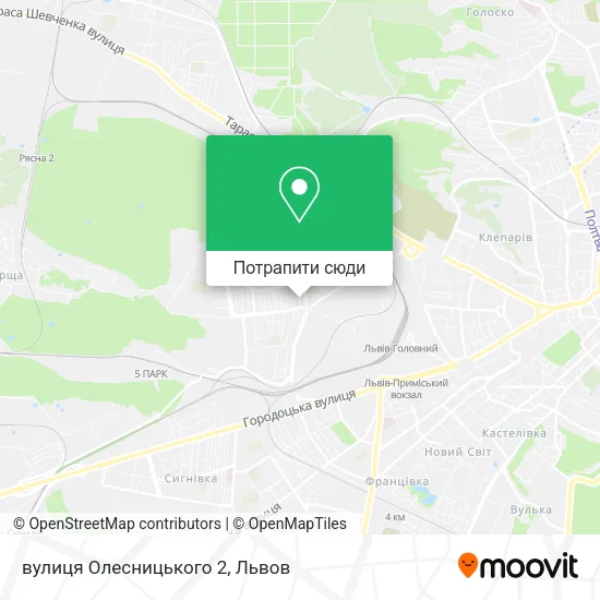 Карта вулиця Олесницького 2