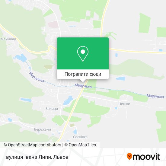 Карта вулиця Івана Липи