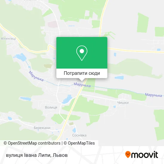 Карта вулиця Івана Липи