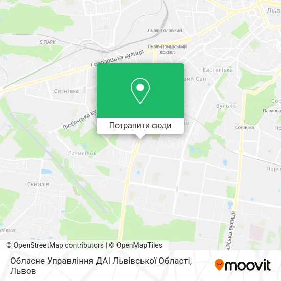 Карта Обласне Управління ДАІ Львівськоï Області