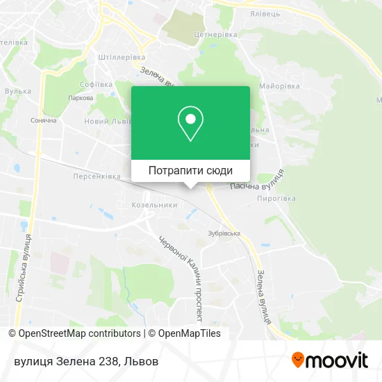 Карта вулиця Зелена 238