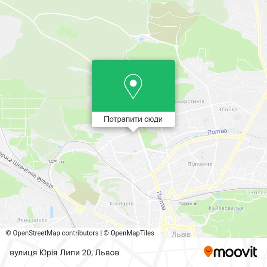 Карта вулиця Юрія Липи 20