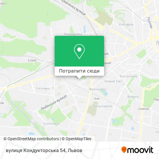 Карта вулиця Кондукторська 54