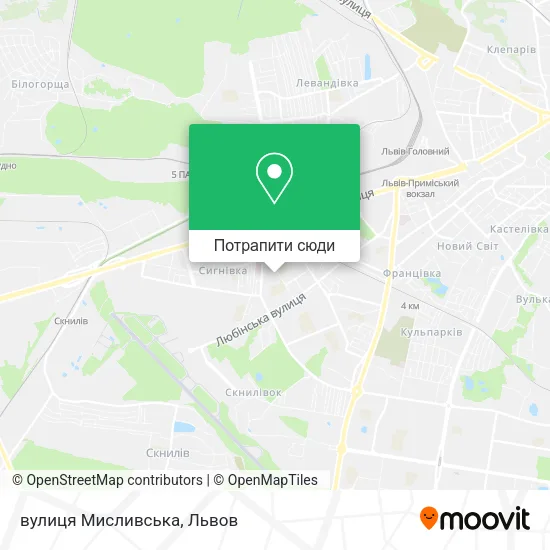 Карта вулиця Мисливська
