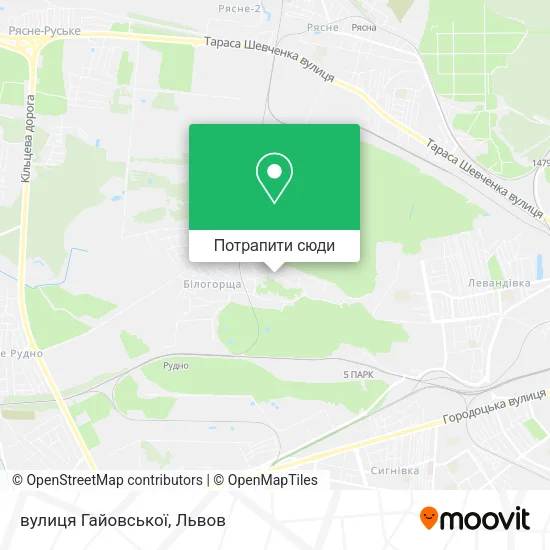 Карта вулиця Гайовської