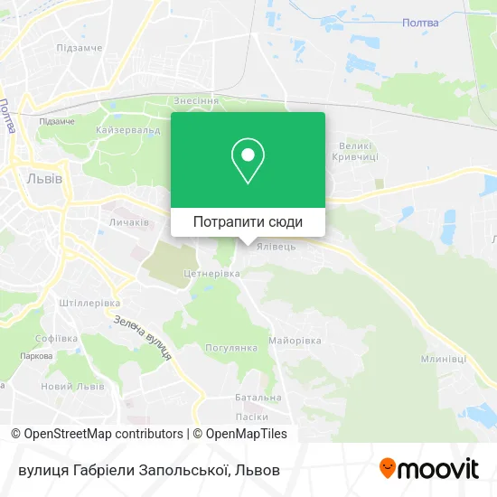 Карта вулиця Габріели Запольської