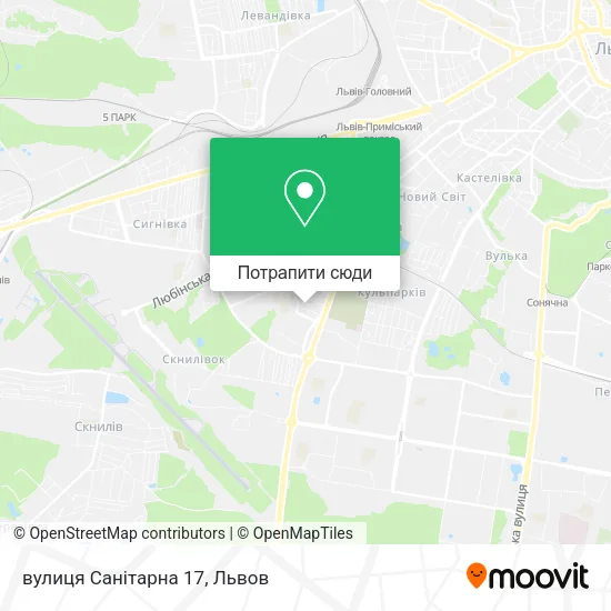 Карта вулиця Санітарна 17