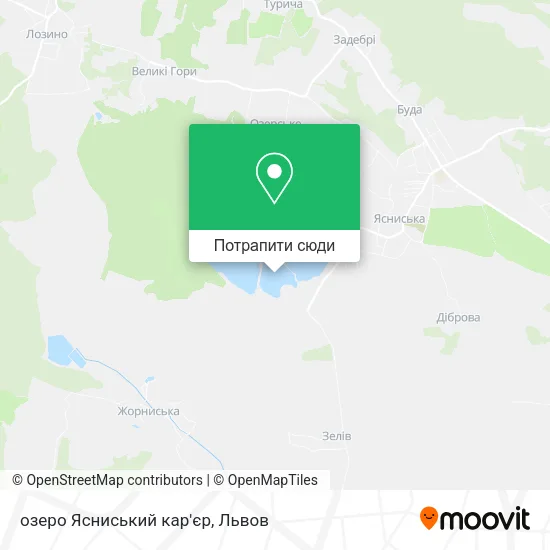 Карта озеро Ясниський кар'єр