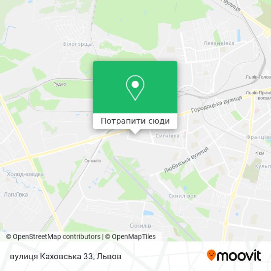 Карта вулиця Каховська 33