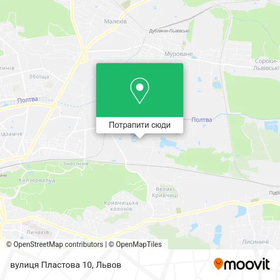 Карта вулиця Пластова 10