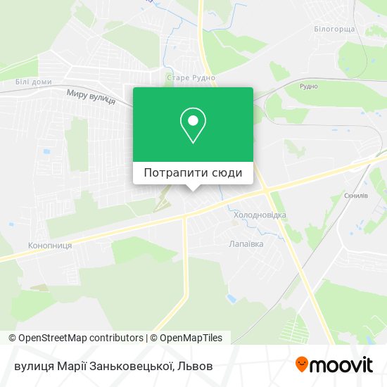 Карта вулиця Марії Заньковецької