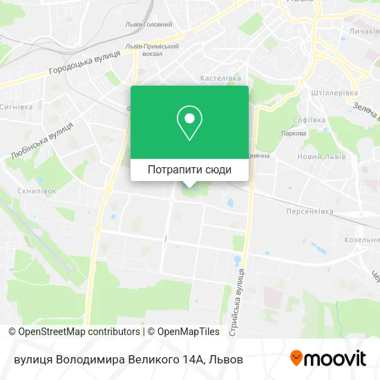 Карта вулиця Володимира Великого 14А