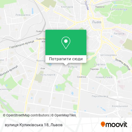 Карта вулиця Куликівська 18