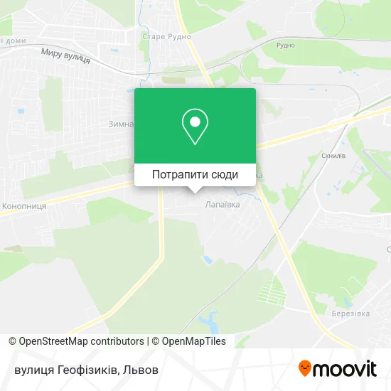 Карта вулиця Геофізиків