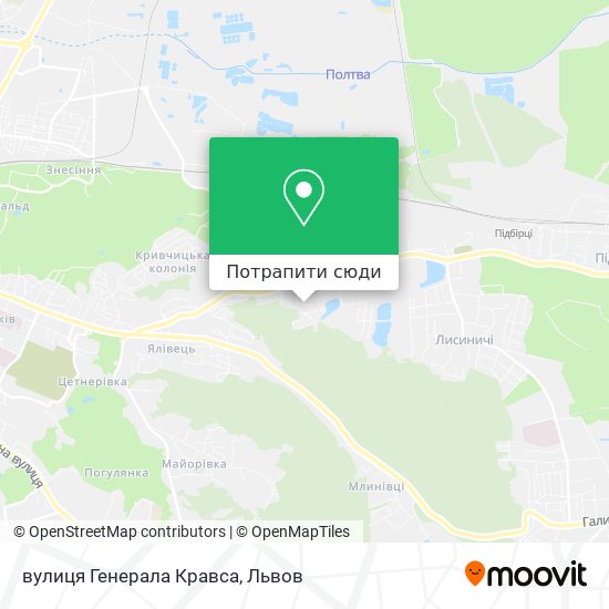 Карта вулиця Генерала Кравса