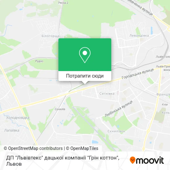 Карта ДП "Львівтекс" дацької компанії "Грін коттон"