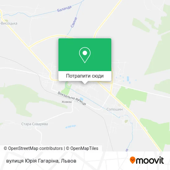 Карта вулиця Юрія Гагаріна
