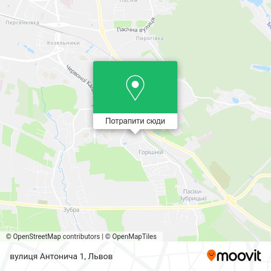Карта вулиця Антонича 1