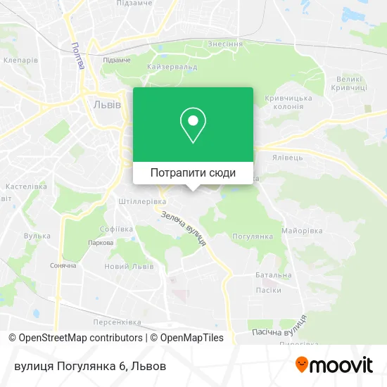 Карта вулиця Погулянка 6