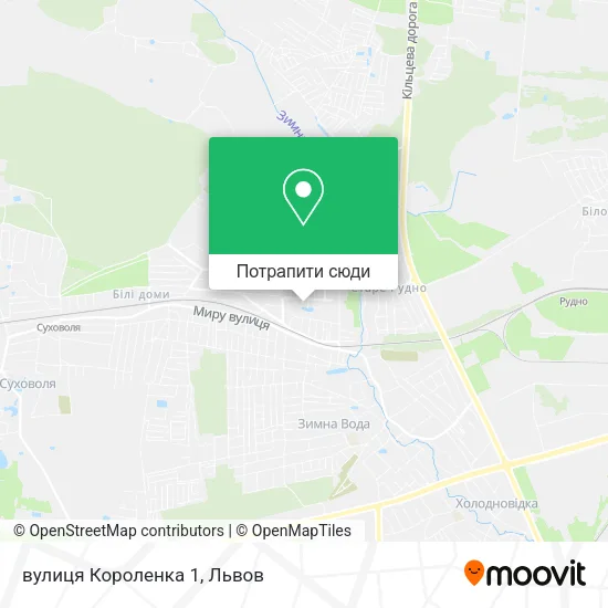 Карта вулиця Короленка 1