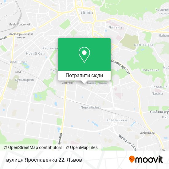Карта вулиця Ярославенка 22