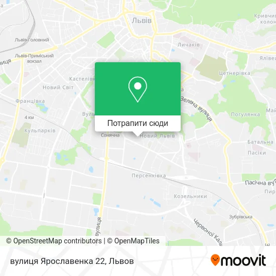 Карта вулиця Ярославенка 22