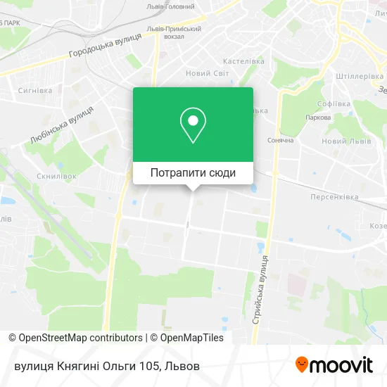 Карта вулиця Княгині Ольги 105