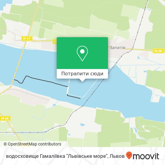 Карта водосховище Гамаліївка "Львівське море"