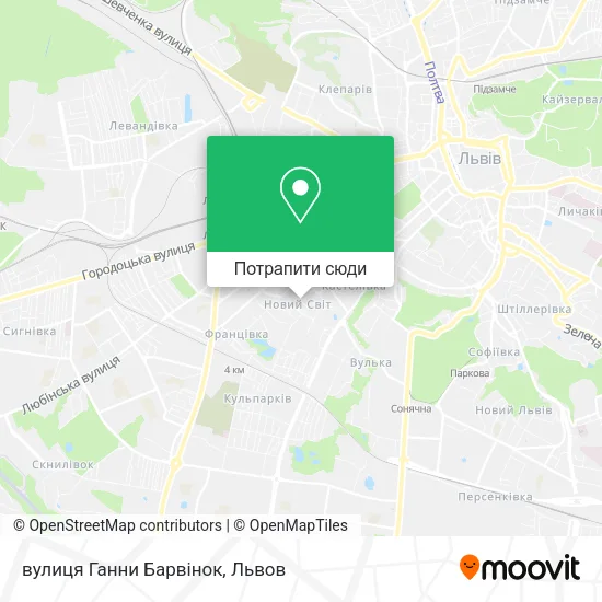 Карта вулиця Ганни Барвінок