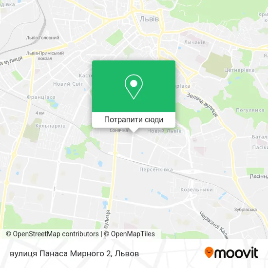 Карта вулиця Панаса Мирного 2